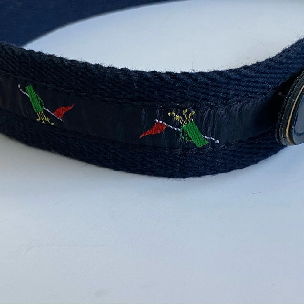 Boys Belt Size 10 Golf Clubs Bag Canvas Navy Blue Preppy Sports Sporty Dress